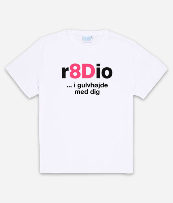 r8dio logo tshirt white front